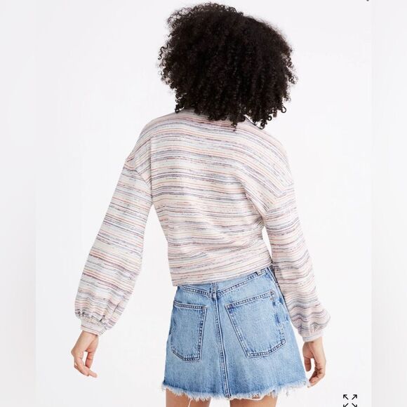Madewell bubble sleeve rainbow stripe top - Picture 2 of 6